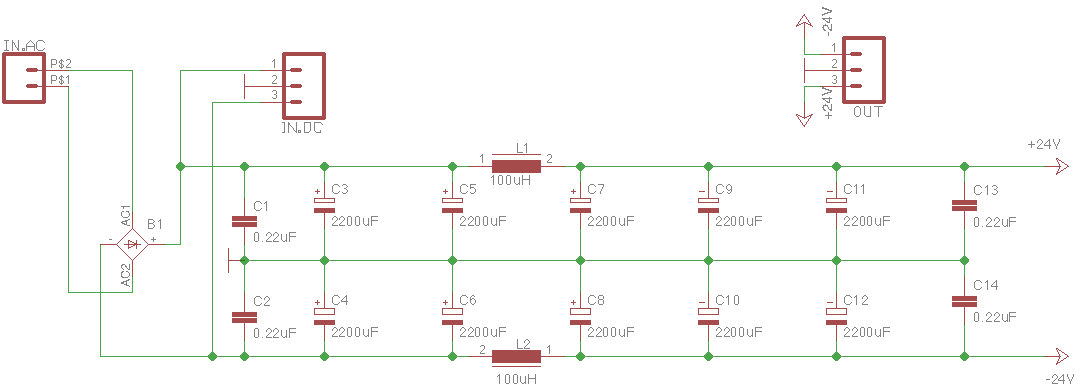 Схема платы конденсаторов