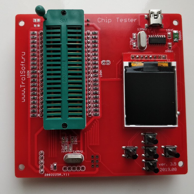 Chip tester board, top